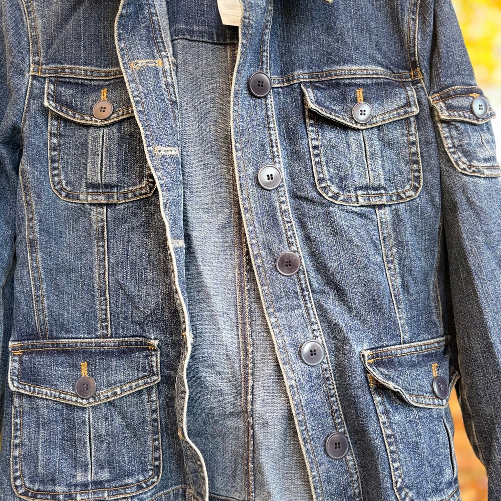 Jones New York Sport Stretch Denim Utility Jacket Women’s Small – Multi Pocket B